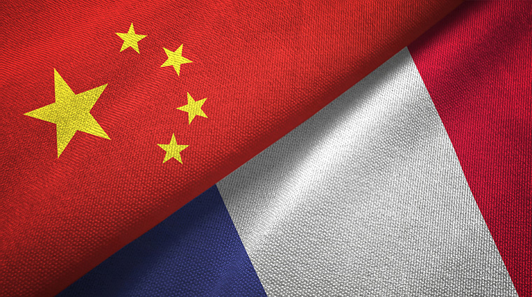France and China Flags